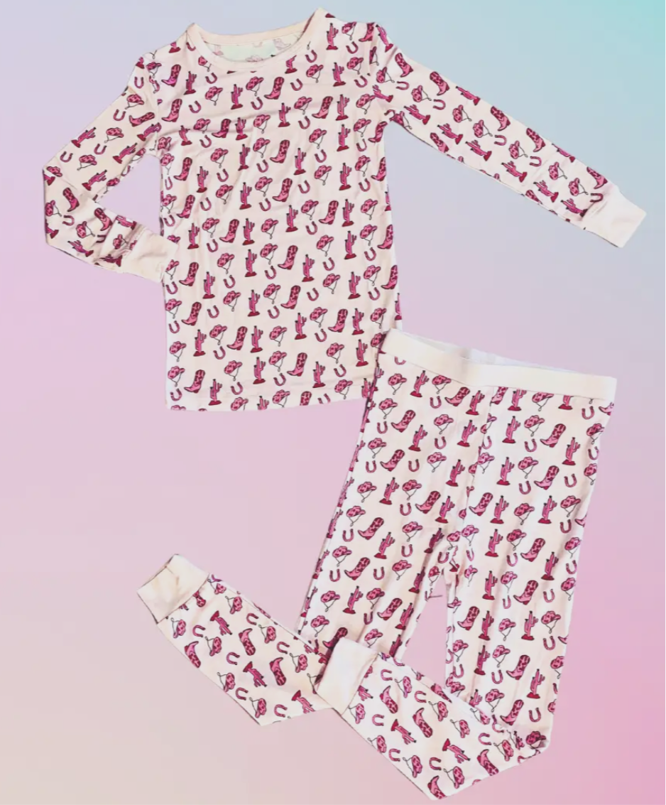 Pink Cowgirl Bamboo Set