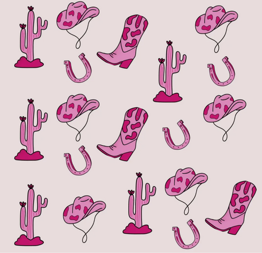 Pink Cowgirl Bamboo Set