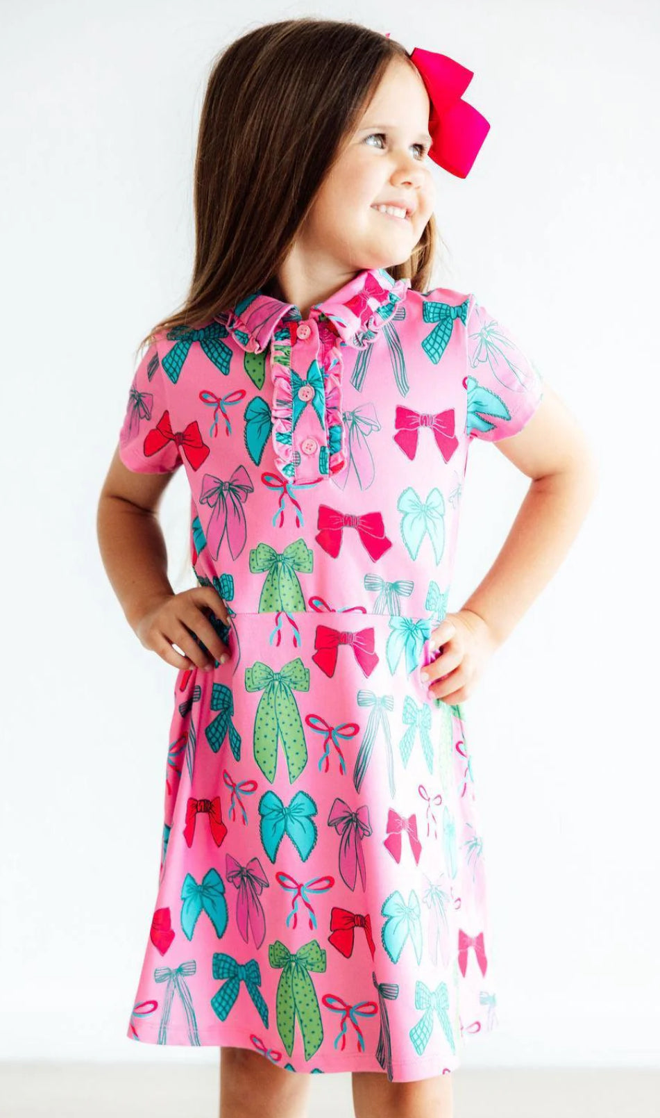 Pink Bows Polo Dress