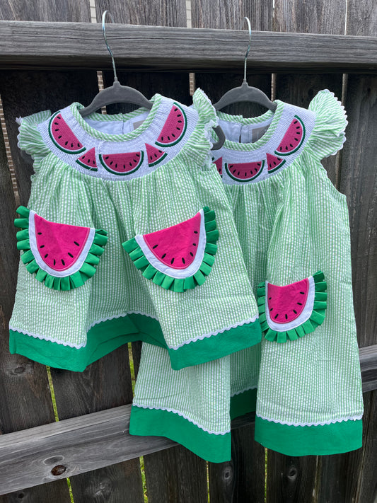 Watermelon Babe Smocked Dress