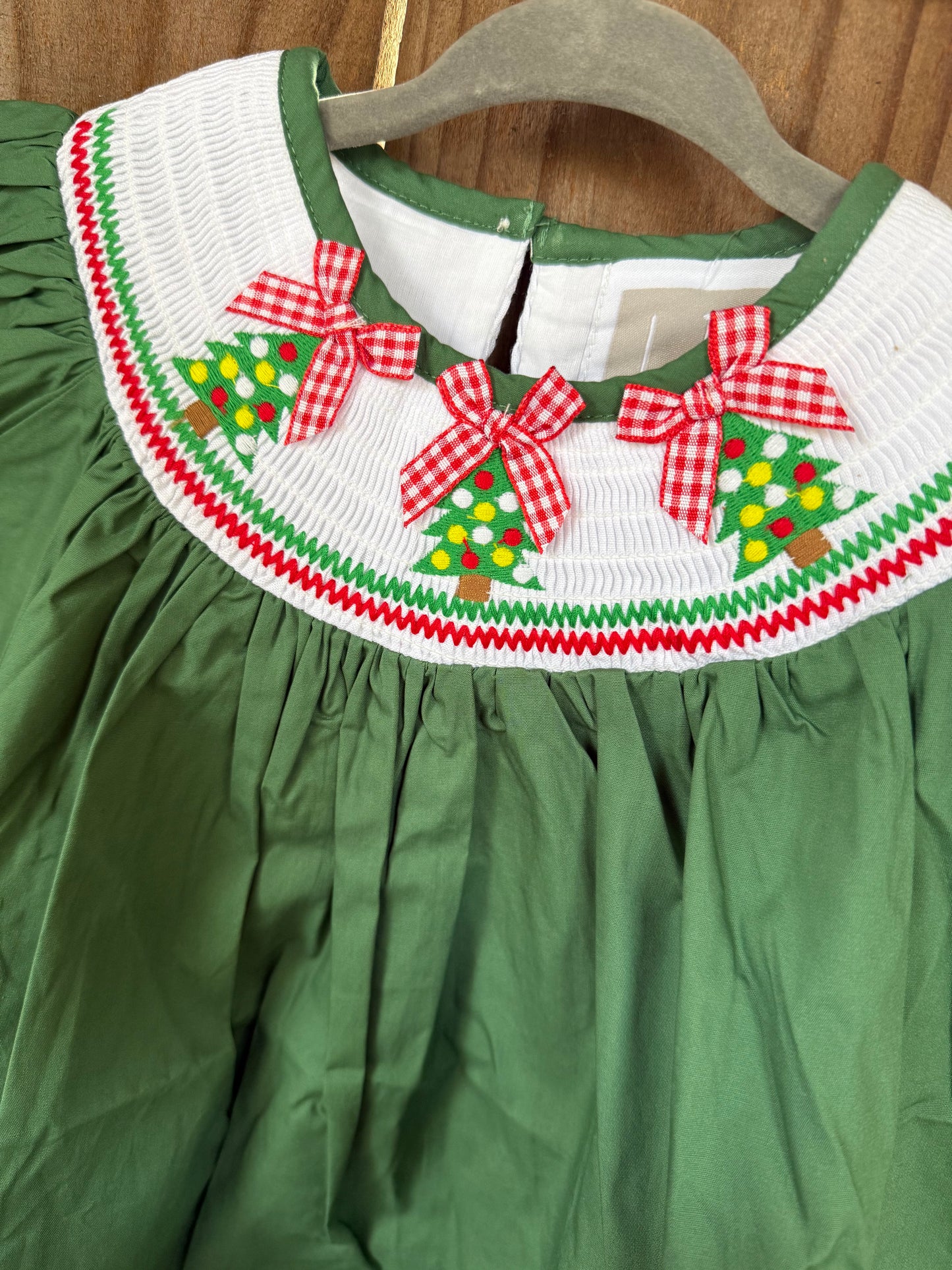 O Christmas Tree Smocked Dress