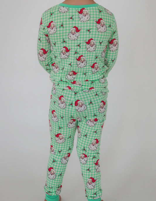 Santa Plaid Bamboo Set