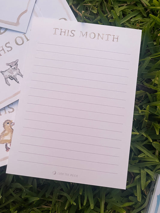 Monthly Milestone Card Set