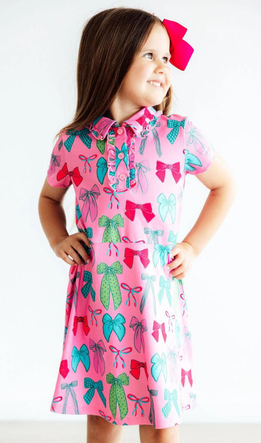 Pink Bows Polo Dress