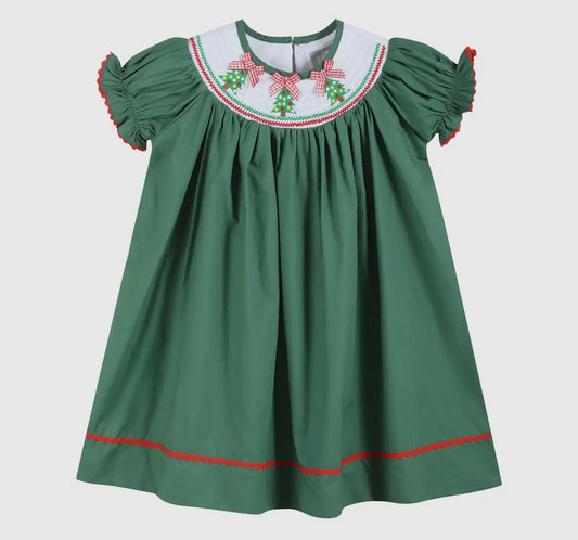 O Christmas Tree Smocked Dress