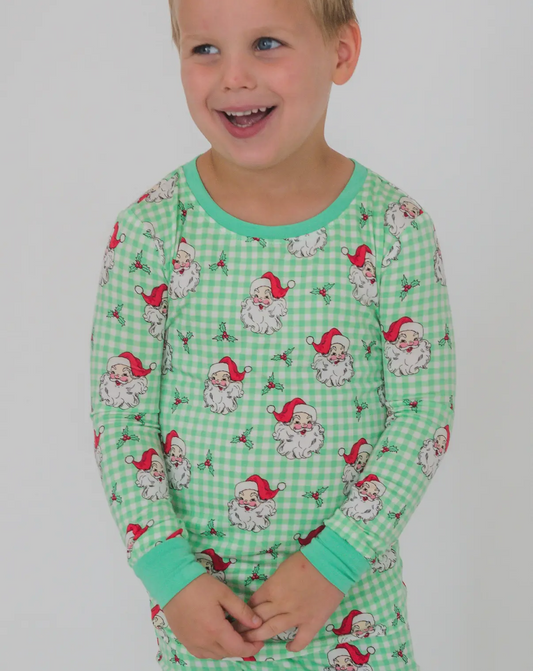 Santa Plaid Bamboo Set